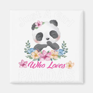 Just A Girl Who Loves Pandas Cute Panda T-Shirt.pn Magnet