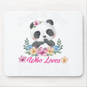 Just A Girl Who Loves Pandas Cute Panda T-Shirt.pn Mouse Pad