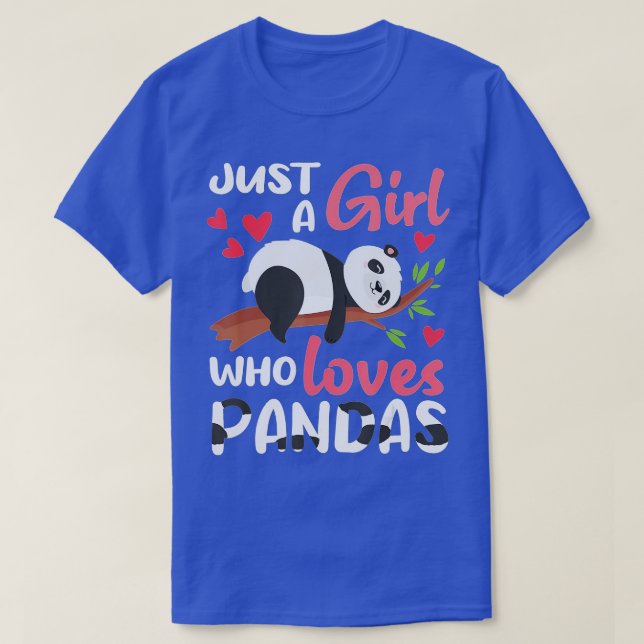 Just A Girl Who Loves Pandas Cute Pandas Lovers Ki T-Shirt (Design Front)