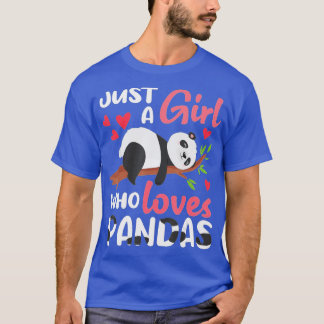 Just A Girl Who Loves Pandas Cute Pandas Lovers Ki T-Shirt