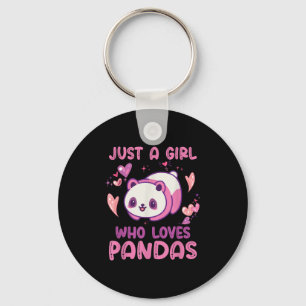 Just A Girl Who Loves Pandas Funny Quote Cute Pand Keychain