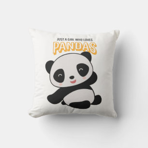 Just A Girl Who Loves Pandas Throw Pillow