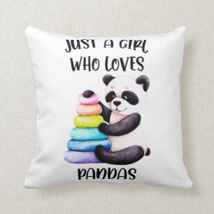 Just A Girl Who Loves Pandas Throw Pillow