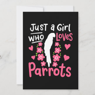 Just A Girl Who Loves Parrot Invitation