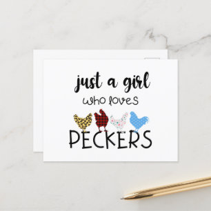 Just A Girl Who Loves Peckers Shirt Chickens Lover Postcard