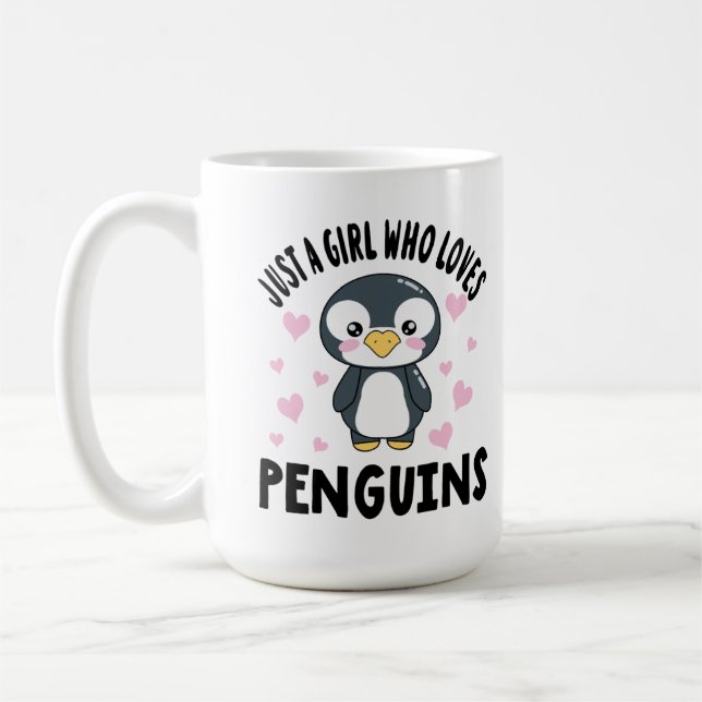 just a girl who loves penguins coffee mug (Left)