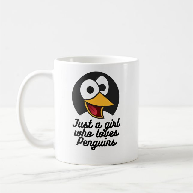 Just a girl who loves penguins coffee mug (Left)