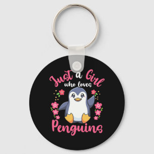 Just A Girl Who Loves Penguins Keychain
