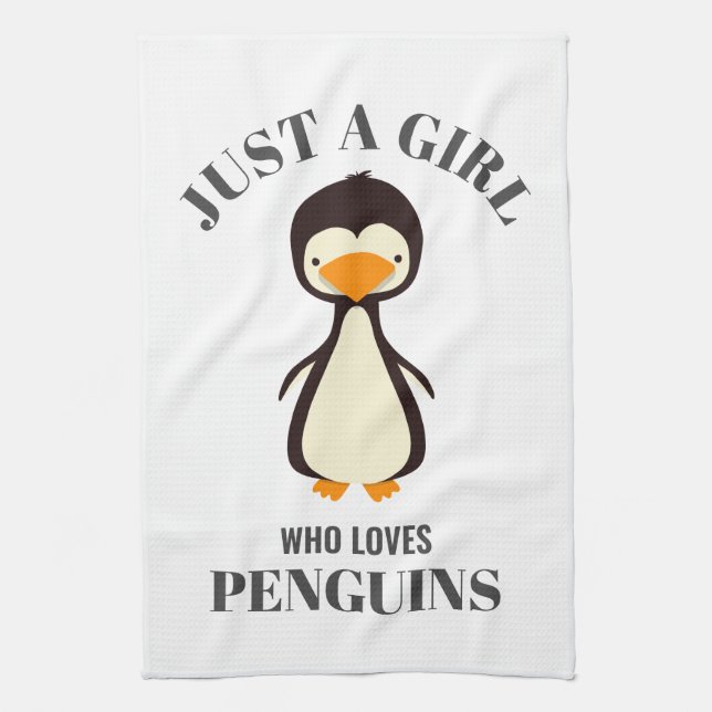 Just a girl who loves Penguins Kitchen Towel (Vertical)