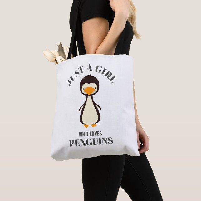 Just a girl who loves Penguins Tote Bag (Close Up)