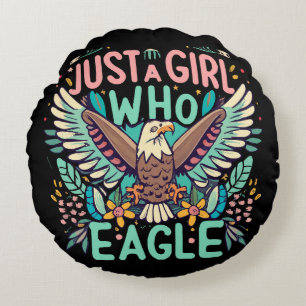 just a girl who loves Philippine Eagle Round Pillow