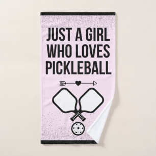 Just A Girl Who Loves Pickleball Sporty Cool Cute Hand Towel