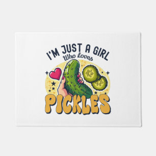 Just A Girl Who Loves Pickles - Funny Vegan Doormat