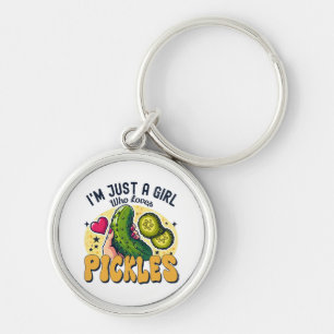 Just A Girl Who Loves Pickles - Funny Vegan Keychain
