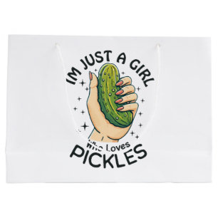 Just A Girl Who Loves Pickles - Funny Vegan Large Gift Bag