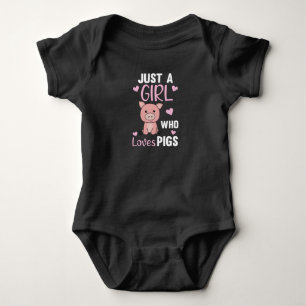 Just A Girl Who Loves Pigs Cute Pig Piglet Baby Bodysuit