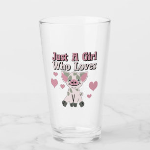 Just A Girl Who Loves Pigs Glass