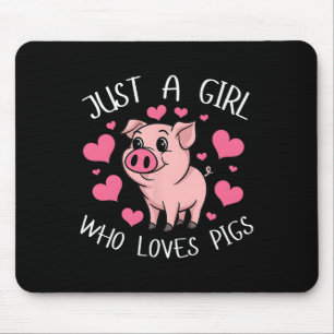 Just A Girl Who Loves Pigs Pink Heart Kids Girls W Mouse Pad