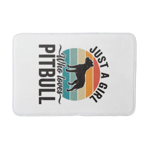 Just a Girl Who Loves Pitbull Vintage Dog Design_1 Bath Mat