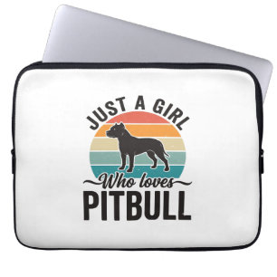 Just a Girl Who Loves Pitbull Vintage Dog Design_1 Laptop Sleeve