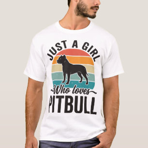 Just a Girl Who Loves Pitbull Vintage Dog Design_1 T-Shirt