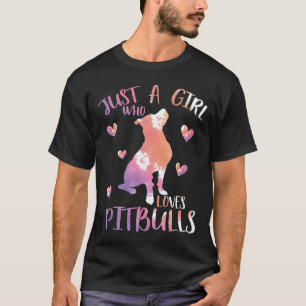 Just A Girl Who Loves Pitbulls Watercolor Pitbull  T-Shirt