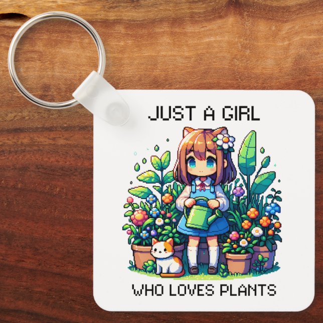 Just a Girl Who Loves Plants Keychain (Front)