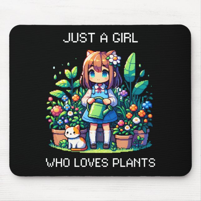 Just a Girl Who Loves Plants Mouse Pad (Front)