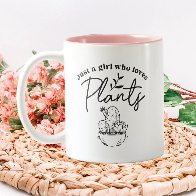 Just A Girl Who Loves Plants Two-Tone Coffee Mug (Creator Uploaded)