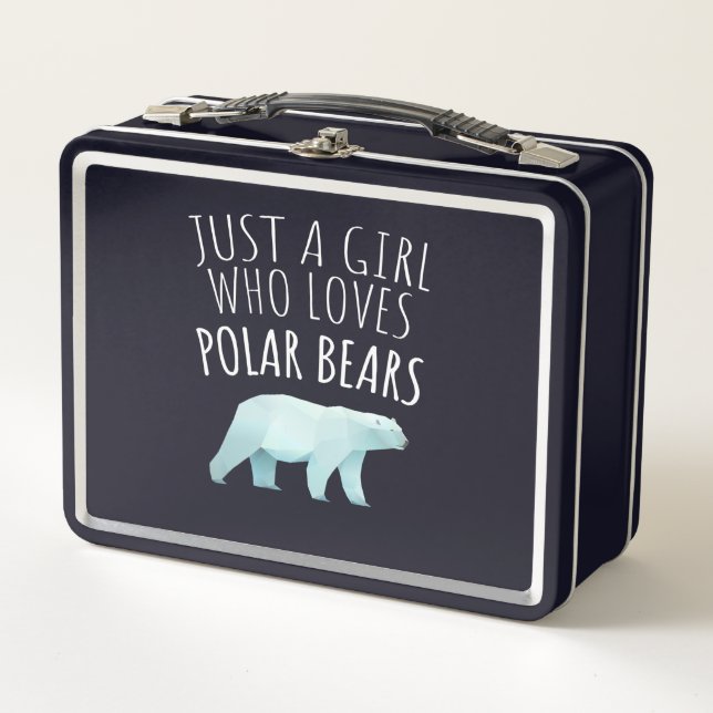 Just A Girl Who Loves Polar Bear Metal Lunch Box (Front)