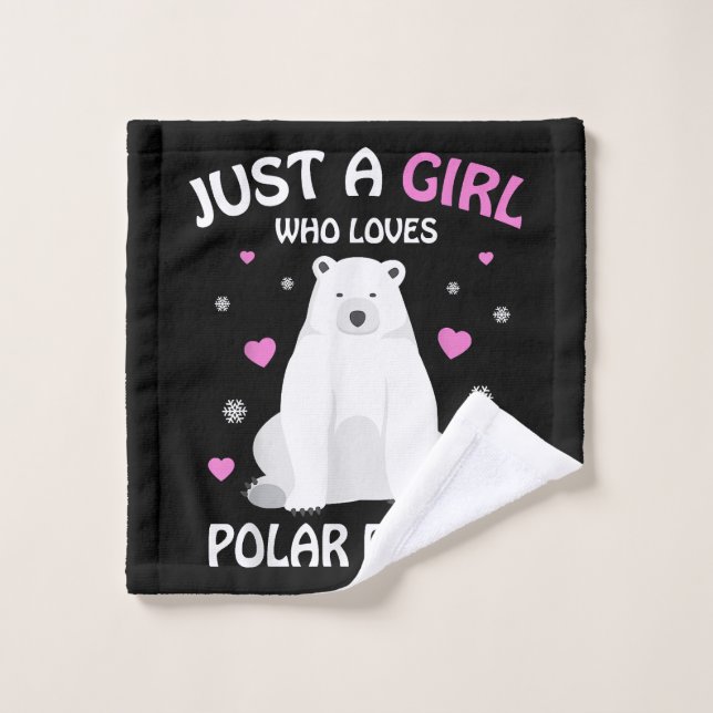 Just A Girl Who Loves Polar Bears Girls Polar Bear Wash Cloth (Wash Cloth)