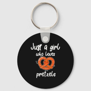 Just A Girl Who Loves Pretzels Funny Breakfast Pre Keychain