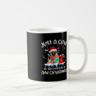 Just A Girl Who Loves Pug And Christmas Ugly Coffee Mug