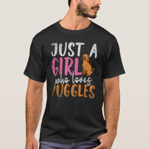 Just A Girl Who Loves Puggles Dog Pet Owner Pugg T-Shirt