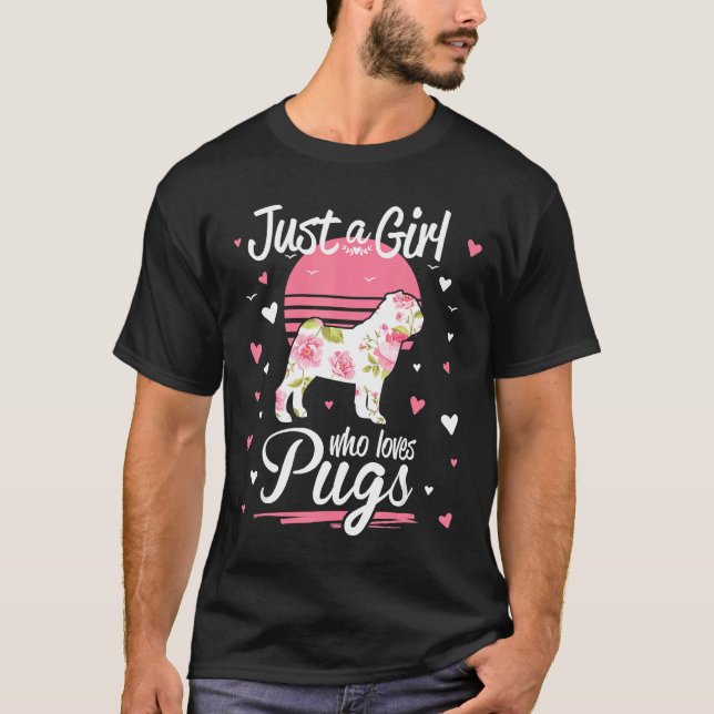 Just A Girl Who Loves Pugs Dog Pet Lover Essential T-Shirt (Front)