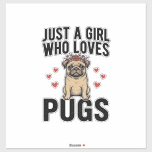Just A Girl Who Loves Pugs Vintage Dog Shirt Desig