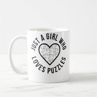 Just A Girl Who Loves Puzzles Jigsaw Puzzle Cute H Coffee Mug