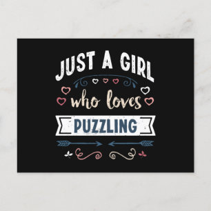 Just a Girl who loves Puzzling Funny Gifts Postcard