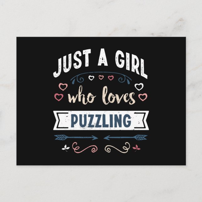 Just a Girl who loves Puzzling Funny Gifts Postcard (Front)