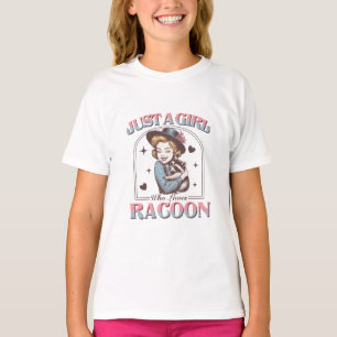 Just-a-girl-who-loves-racoon Retro Funny Raccoon T-Shirt