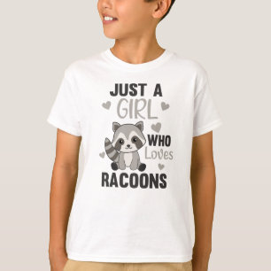 Just A Girl Who Loves Racoons Kawaii Raccoon T-Shirt