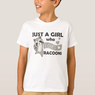 Just A Girl Who Loves Racoons Kawaii Raccoon T-Shirt