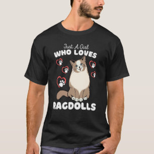 Just A Girl Who Loves Ragdolls Cute Kitten Kids T-Shirt