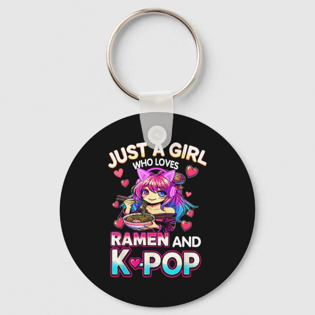 Just A Girl Who Loves Ramen And K-p  Keychain (Front)