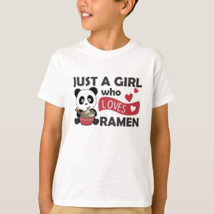 Just A Girl Who Loves Ramen Panda Kawaii T-Shirt