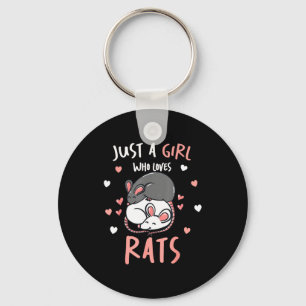 Just A Girl Who Loves Rats Cute Pet Lover Gift For Keychain