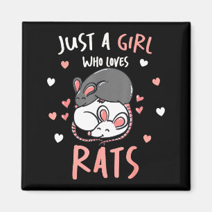 Just A Girl Who Loves Rats Cute Pet Lover Gift For Magnet
