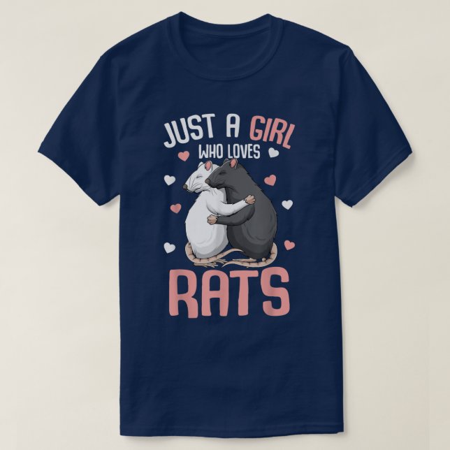 Just A Girl Who Loves Rats Kids Girls Women Rat Lo T-Shirt (Design Front)