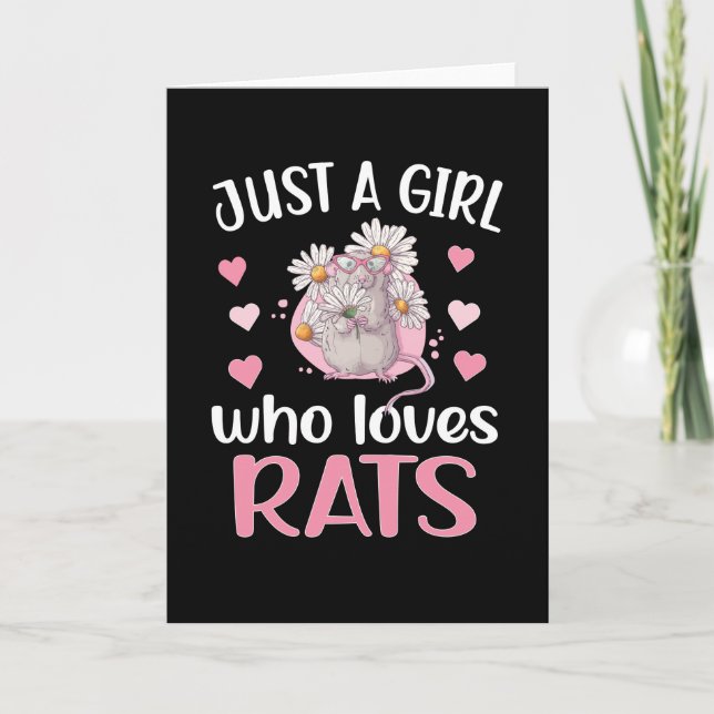 Just A Girl Who Loves Rats Rat Mom Gift Rat Owner Card (Front)