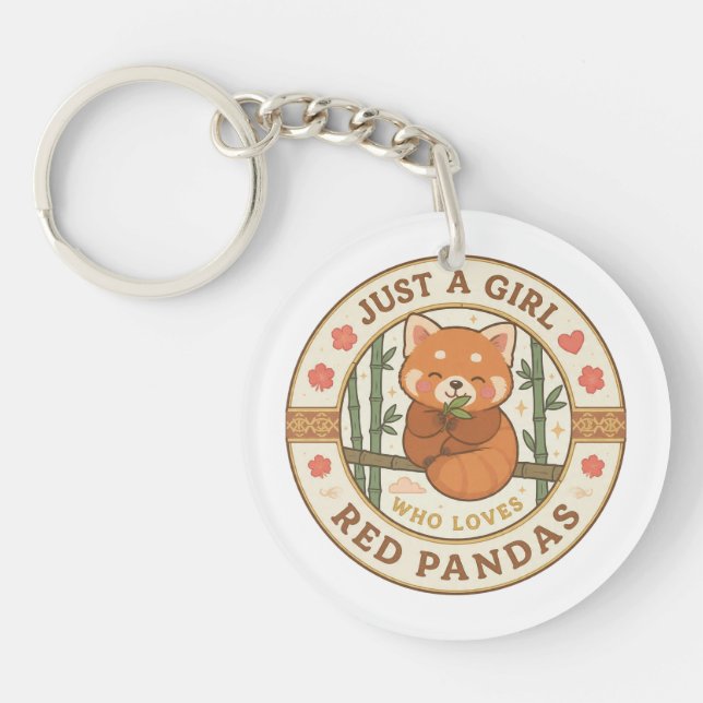 Just A Girl Who Loves Red Pandas - Keychain (Front)